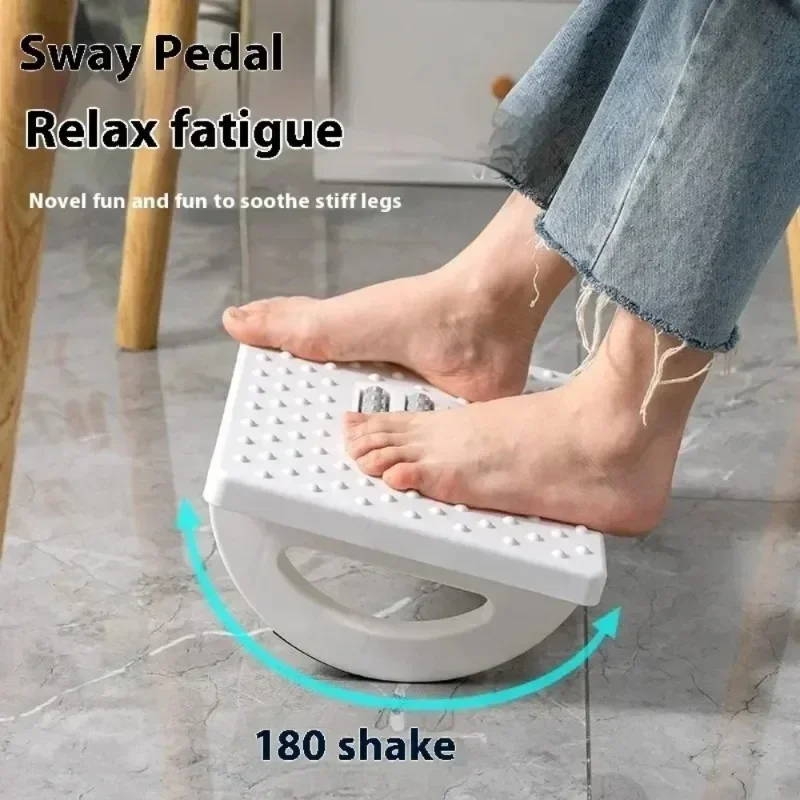 Footrest Under Desk - デスク下フットレスト マッサージローラー付きロッキングフットスツール フットレスト 足のリラックス循環促進 ホームスタディ オフィスワーク用