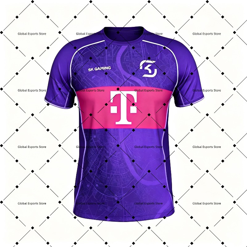 Esports Gaming Club - 2026 SKゲーミングeスポーツクラブチームジャージTシャツ デジタルプリント柄 バロラント LOL CSGO