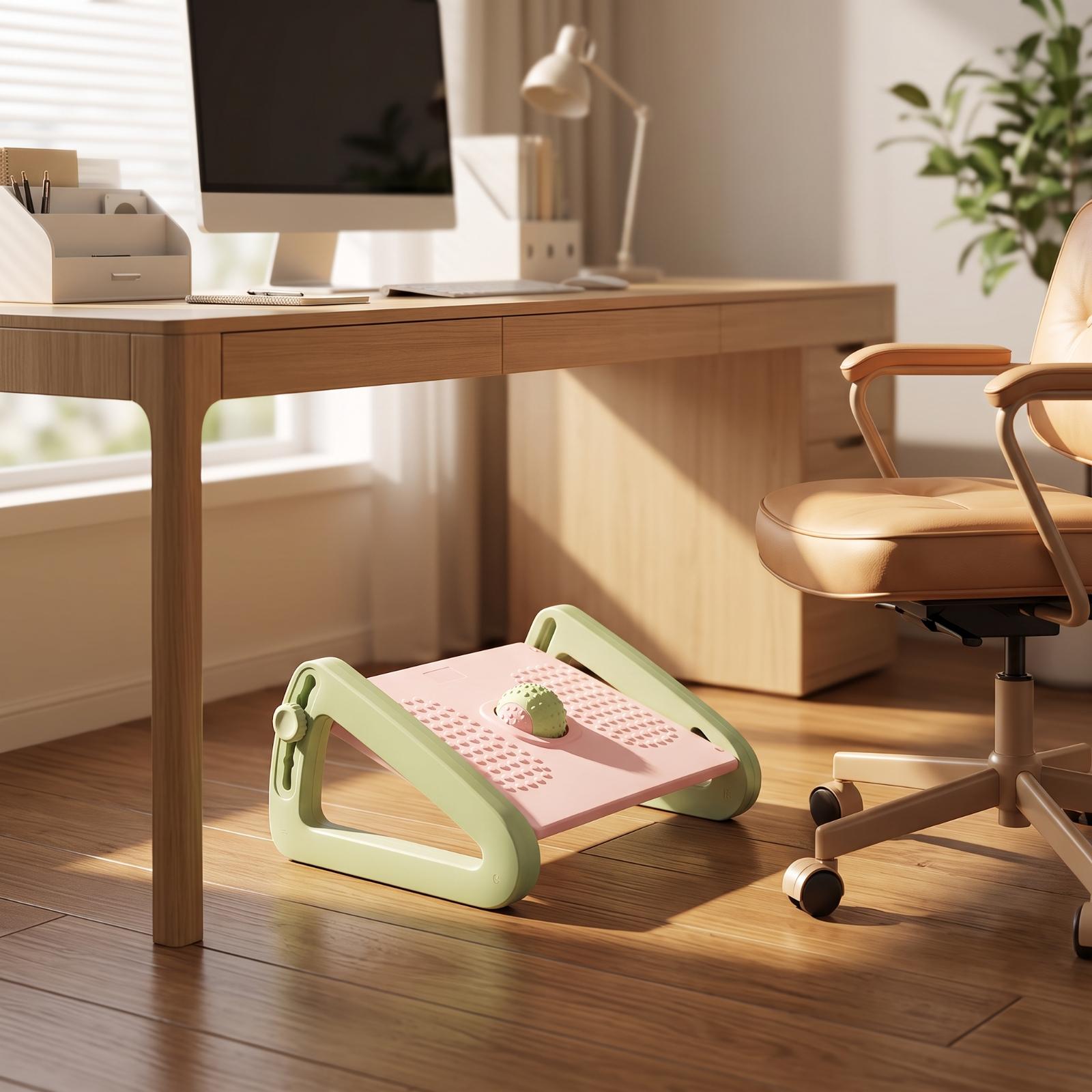 デスク下用フットレスト、人間工学に基づいた調整可能なマッサー - Footrest Under Desk のレビューと価格