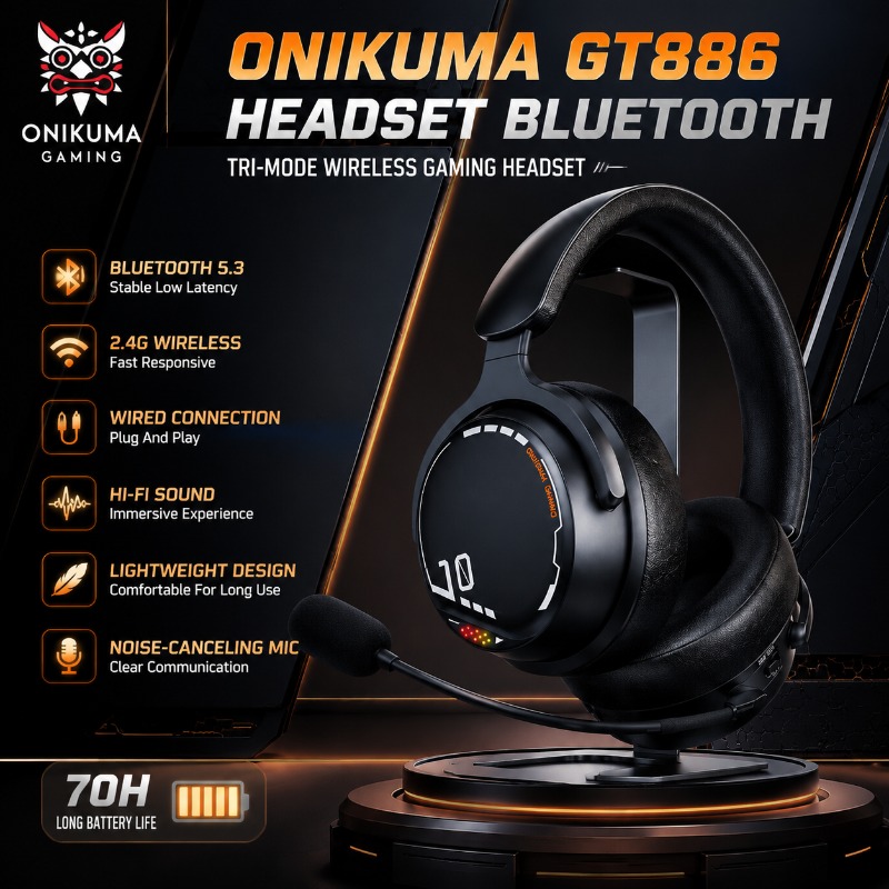 ONIKUMA GT886 ゲーミングヘッドセット トライモ - Esports Gaming Monitor のレビューと価格
